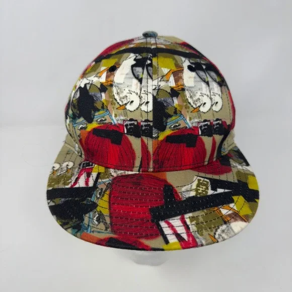 DC Shoes Graphic Print Baseball Cap Snapback Hip Hop Skate Style Multi Color - Picture 1 of 8